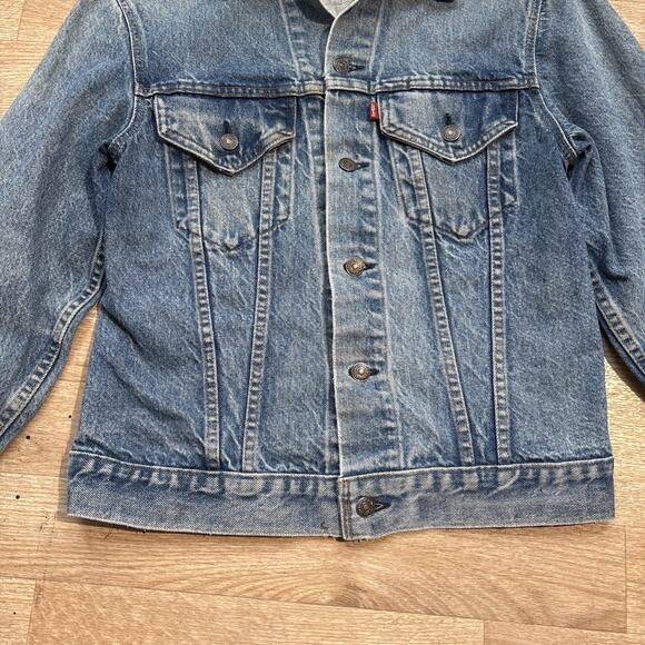 VINTAGE 70s Levis 70505 0217 Denim Jean Jacket USA MADE Coat 38 - Picture 3 of 15